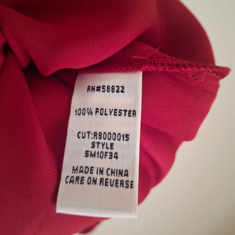 Studio M Red Square Neck Long Sleeve Blouse - Size Xs View 5